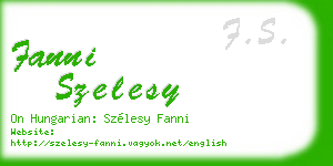 fanni szelesy business card